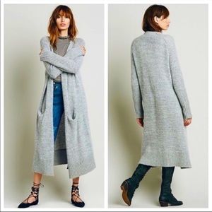 H&M Grey Open Duster Cardigan - Free People Santa Cruz Cardigan Dupe - EUC